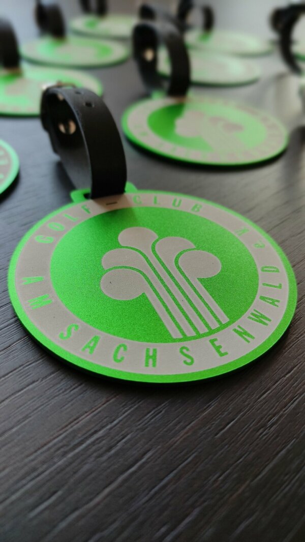 Aluminium Golf Bagtag von clubtags für Golf Club Sachsenwald