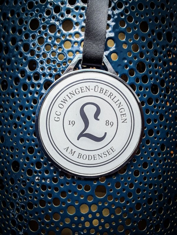 ø70mm Metall Golf Bag Tag with Domed Logo