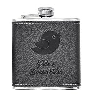 Birdie Time Golf Flachmann Schwarz mit Namen