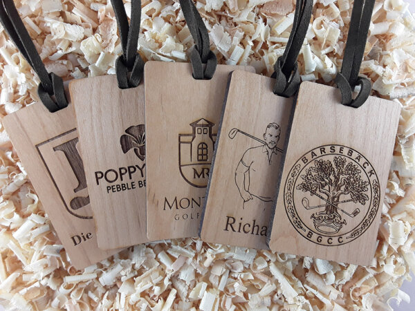 Bagtag aus Holz