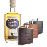 Geschenk-Set: Personalisierter Flachmann & Single Malt Whisky