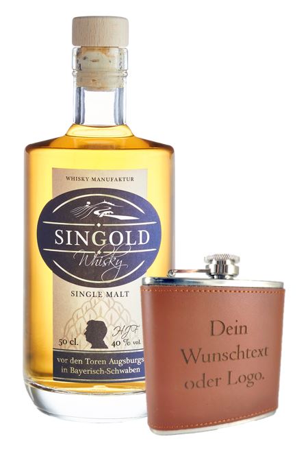 Geschenk-Set: Personalisierter Flachmann & Single Malt Whisky