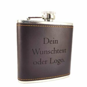 Flachmann dunkelbraun Gravur