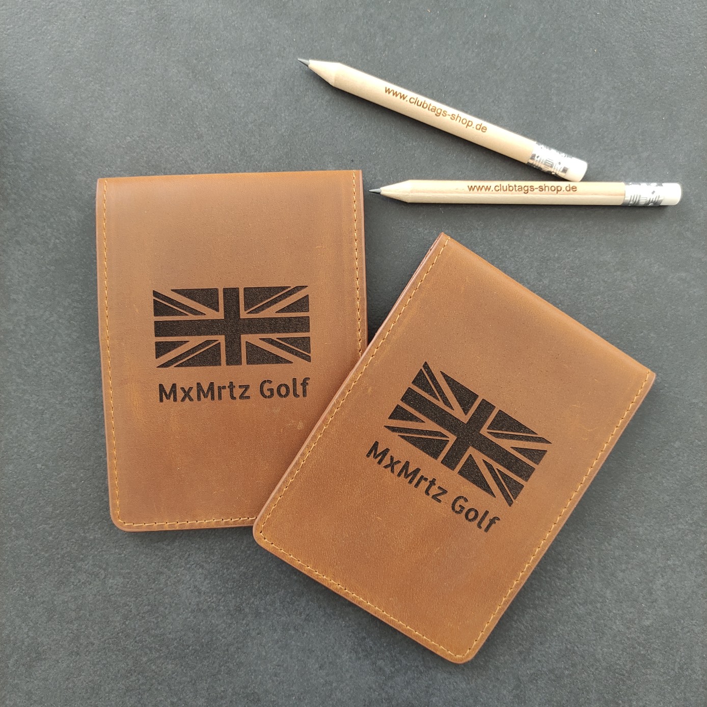 Mini Scorekartenmappe clubtags Leder personalisiert mit Namen