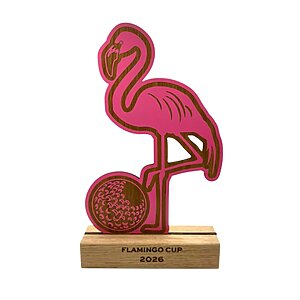 Flamingo Golfpokal Holz pink