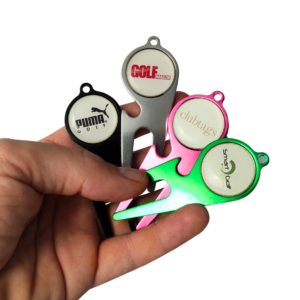 Pitchgabel schwarz Silber Pink Grün mit Logoballmarker