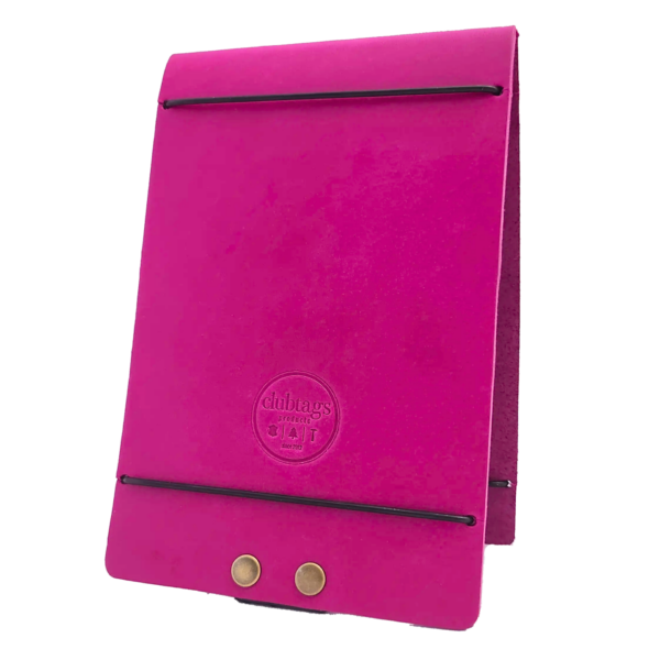 Scorekartenmappe Leder Magenta personalisiert Rückseite