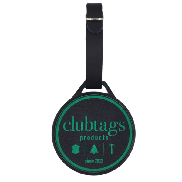 clubtags Golf Bagtag aus Metall mit Lederlogo