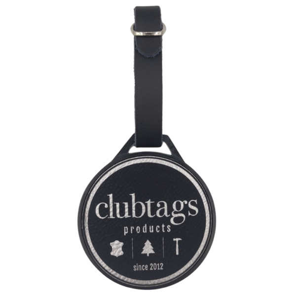 clubtags Golf Bagtag aus Metall mit Lederlogo