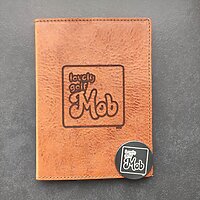 Scorekartenmappe Cognac Leder mit Logo