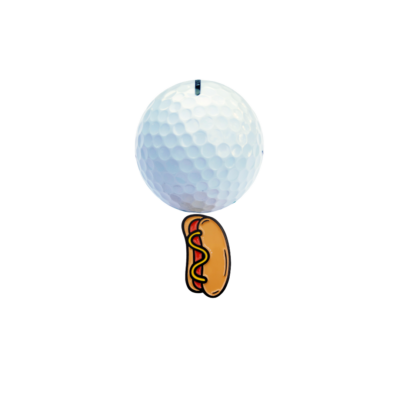 clubtags Golf Ballmarker aus Metall Hot Dog