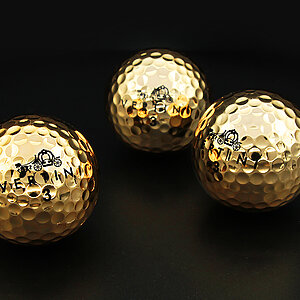 clubtags goldener Golfball 24 Karat vergoldet, spielbar.