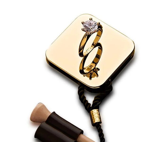 DIAMOND Ring Golf Tee Holder 24K Gold – Exklusiver Teehalter für Golfer