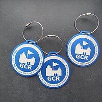 Golftaschenanhänger Aluminium blau Golfclub Reichertshausen