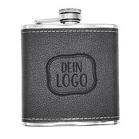 Logo-Flachmann schwarz