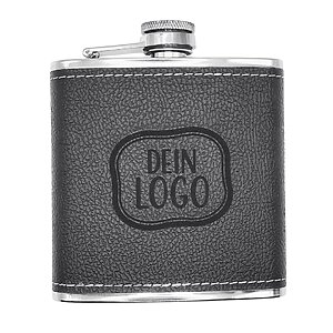 Logo-Flachmann schwarz