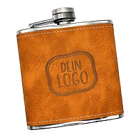 Logo-Flachmann Braun