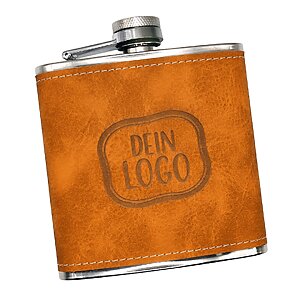 Logo-Flachmann Braun