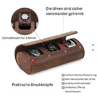 Praktische Uhrenrolle aus Leder