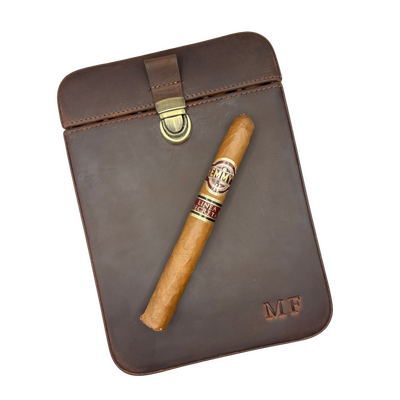 Zigarrenreiseetui Leder mit Monogramm