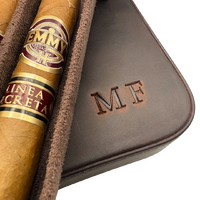 Zigarrenreiseetui Leder mit Monogramm