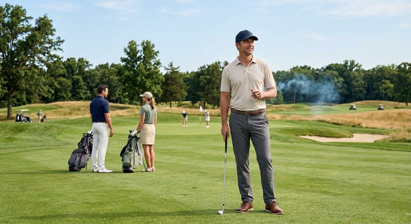 Golfer mit Zigarre