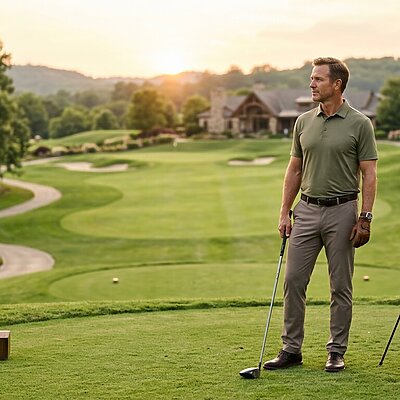 Golfer mit Lederaccessoires