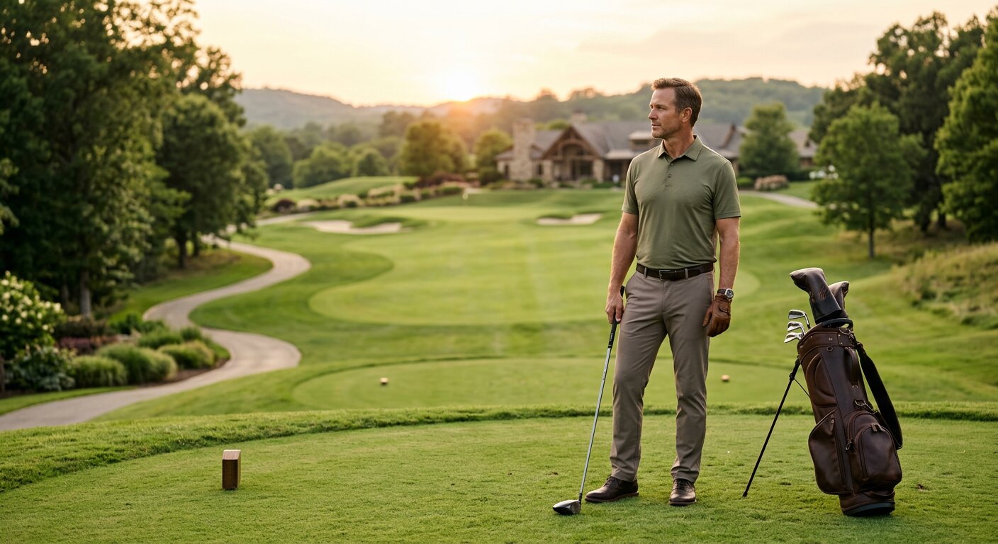 Golfer mit Lederaccessoires