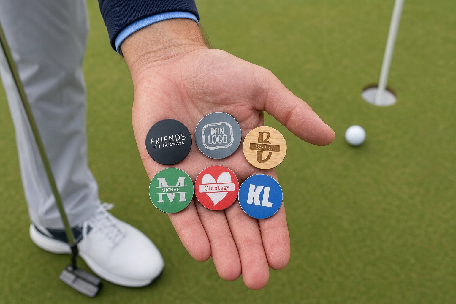 Ballmarker aus verschiedenen Materialien