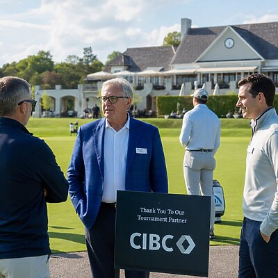 Business-Networking auf Golfplatz