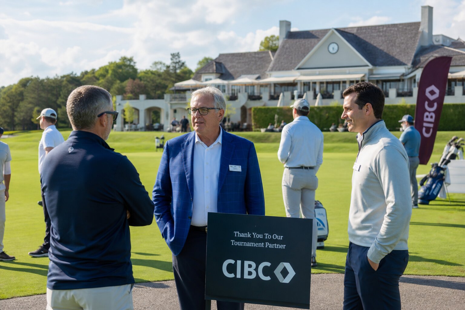 Business-Networking auf Golfplatz